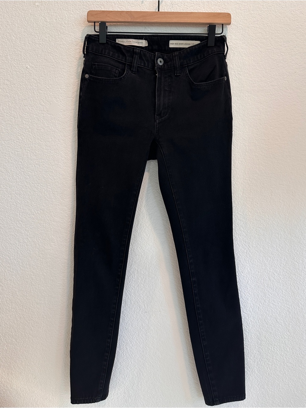 Pilcro Anthropologie High Rise Black Denim Legging Jeans 26 Curvy